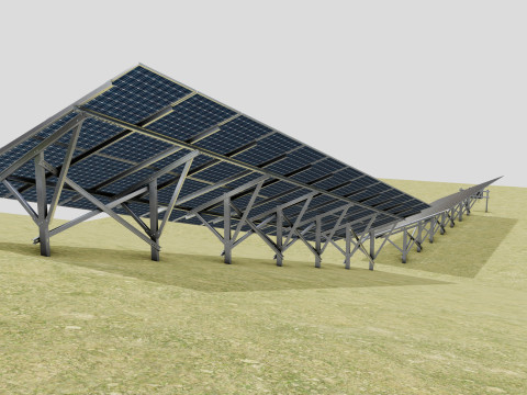 Single Column Solar Construction Type-3 3Dモデル
