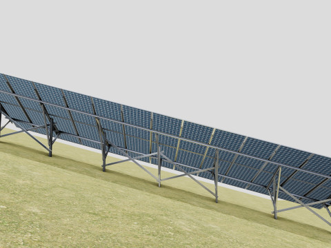 Single Column Solar Construction Type-3 3Dモデル