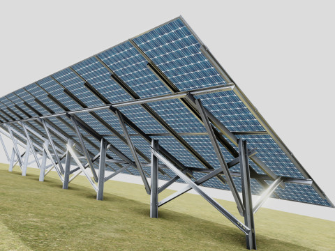 Single Column Solar Construction Type-3 3Dモデル