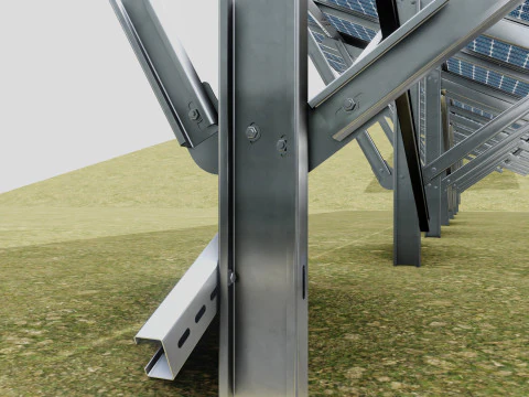 Costruzione solare a colonna singola tipo-3 Modello 3D