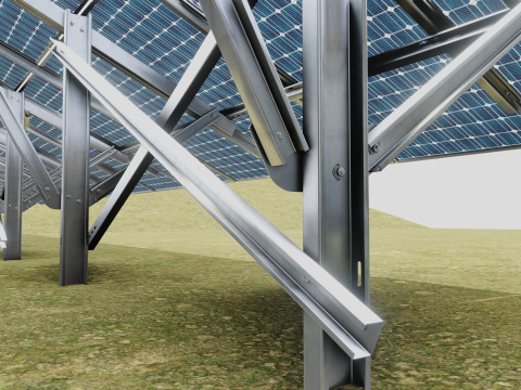Single Column Solar Construction Type-3 3Dモデル