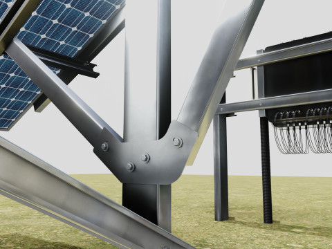 Single Column Solar Construction Type-3 3Dモデル