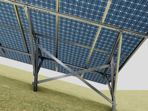 Single Column Solar Construction Type-3 3Dモデル