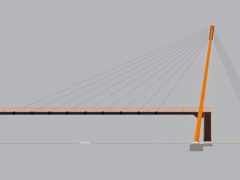 Rope Tension Pedestrian Overpass 3D Model