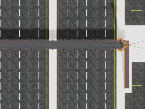 Rope Tension Pedestrian Overpass 3D Model