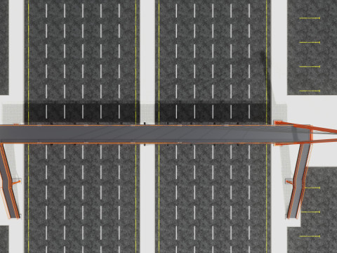 Rope Tension Pedestrian Overpass 3D Model