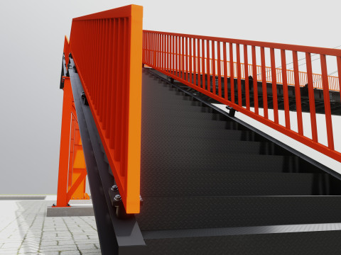Rope Tension Pedestrian Overpass 3D Model
