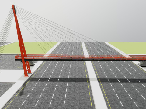 Rope Tension Pedestrian Overpass Escalator 3Dモデル