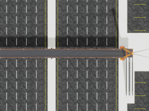 Rope Tension Pedestrian Overpass Escalator 3Dモデル