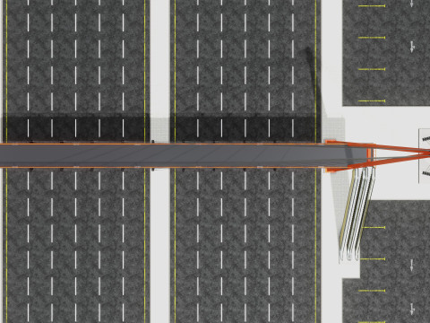 Rope Tension Pedestrian Overpass Escalator 3Dモデル