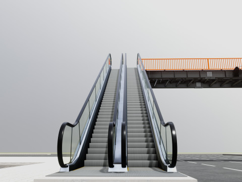 Rope Tension Pedestrian Overpass Escalator 3Dモデル