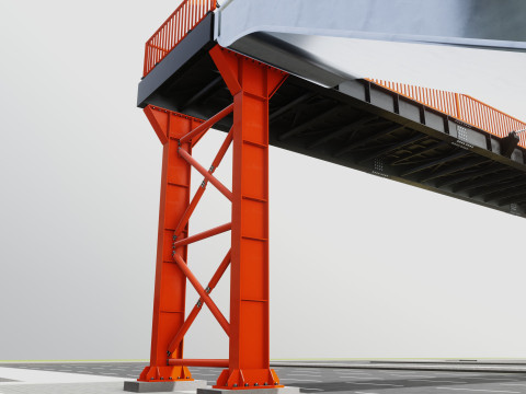 Rope Tension Pedestrian Overpass Escalator 3Dモデル