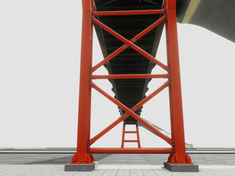 Rope Tension Pedestrian Overpass Escalator 3Dモデル