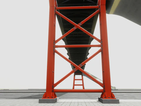 Rope Tension Pedestrian Overpass Escalator 3D Model