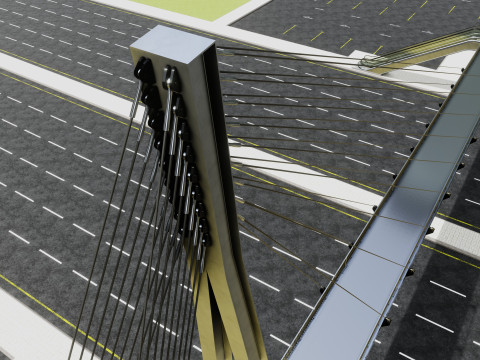 Rope Tension Pedestrian Overpass Escalator 3Dモデル
