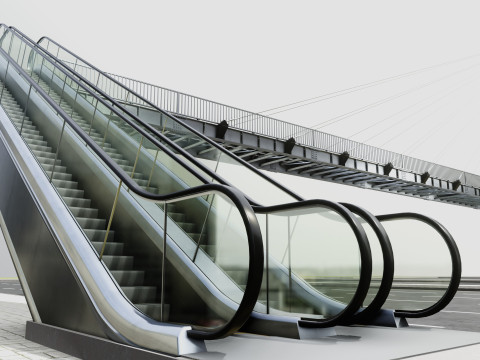 Rope Tension Pedestrian Overpass Escalator 3Dモデル