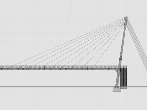 Rope Tension Pedestrian Overpass Escalator 3Dモデル