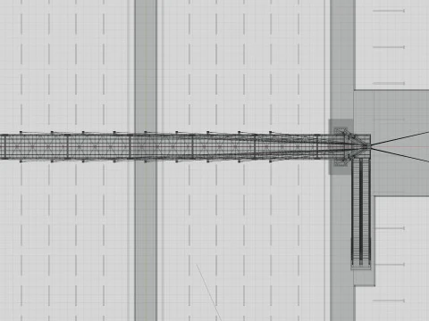 Rope Tension Pedestrian Overpass Escalator 3D Model