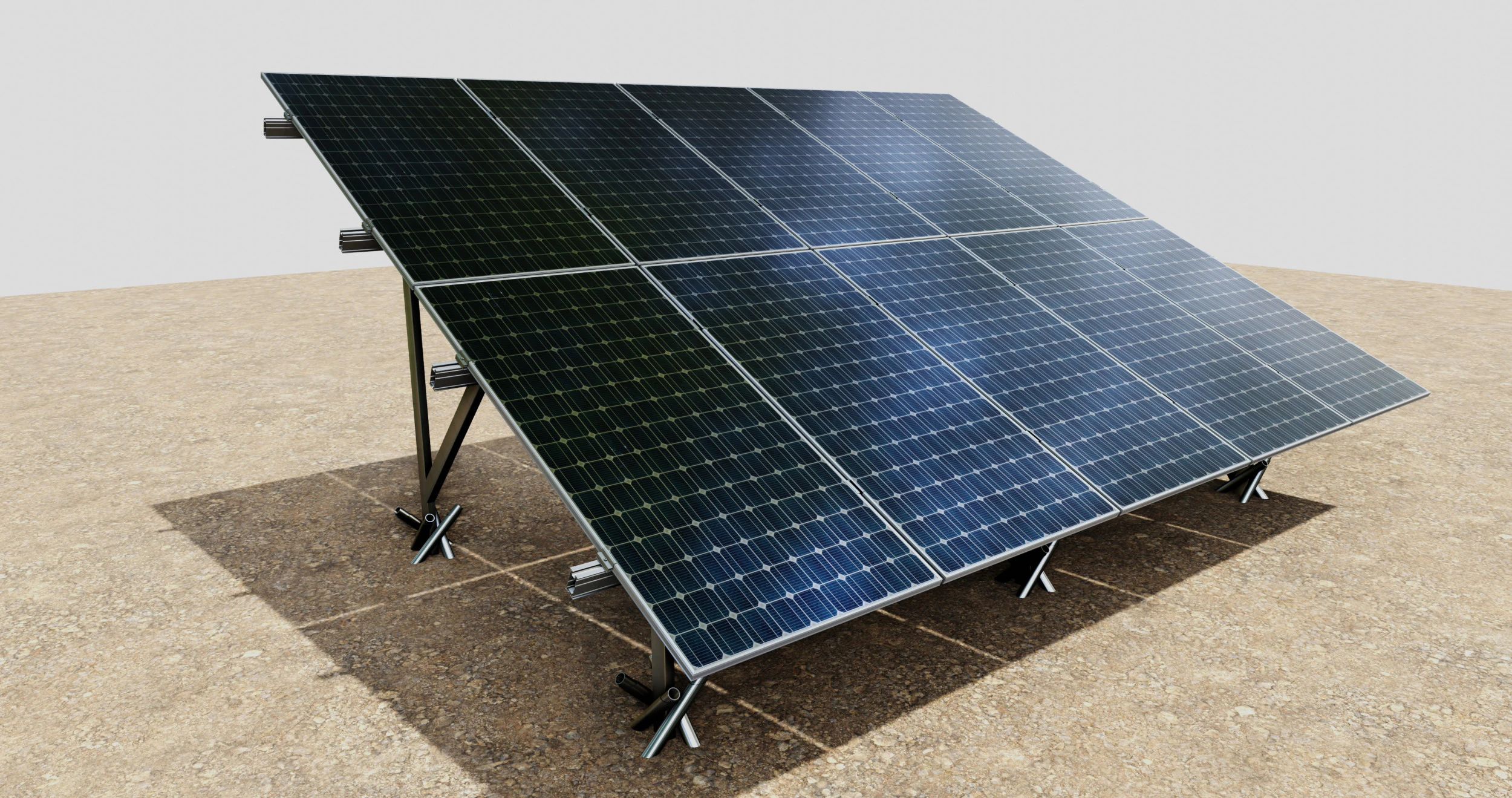 Lightweight Ground Solar Construction Type-1 3D Model .c4d .max .obj .3ds .fbx .stl .blend 
