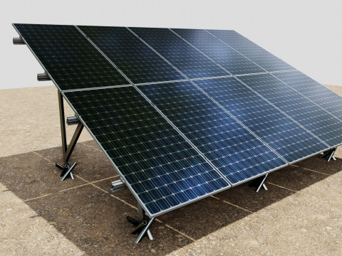Lightweight Ground Solar Construction Type-1 3D Model