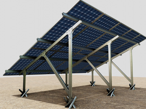 Lightweight Ground Solar Construction Type-1 3D Model