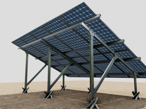 Lightweight Ground Solar Construction Type-1 3D Model