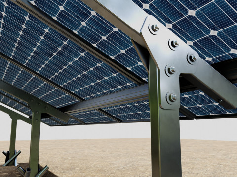 Lightweight Ground Solar Construction Type-1 3D Model