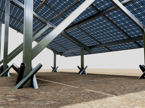 Lightweight Ground Solar Construction Type-1 3D Model
