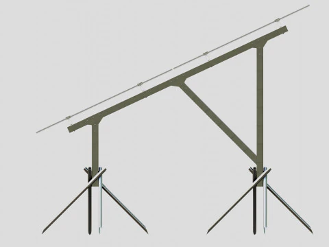 Lightweight Ground Solar Construction Type-1 3D Model