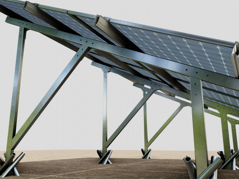 Lightweight Ground Solar Construction Type-1 3D Model