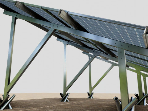 Lightweight Ground Solar Construction Type-1 3D Model