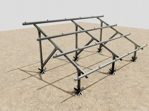 Lightweight Ground Solar Construction Type-1 3D Model