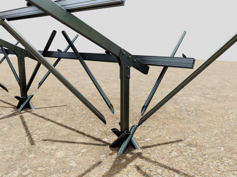 Lightweight Ground Solar Construction Type-1 3D Model