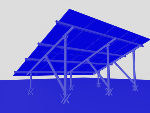 Lightweight Ground Solar Construction Type-1 3D Model