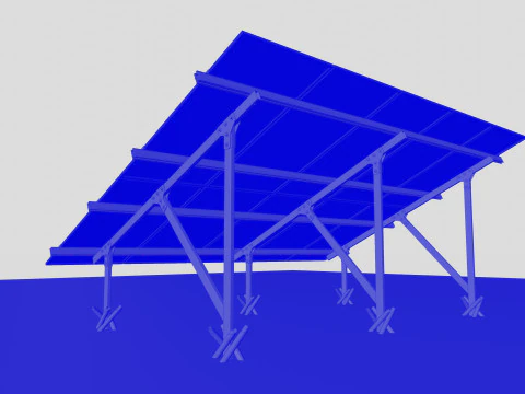 Lightweight Ground Solar Construction Type-1 3D Model