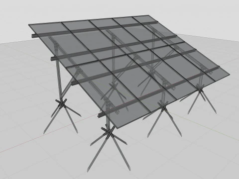 Lightweight Ground Solar Construction Type-1 3D Model