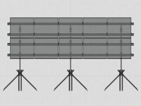 Lightweight Ground Solar Construction Type-1 3D Model