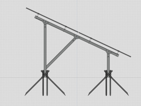 Lightweight Ground Solar Construction Type-1 3D Model