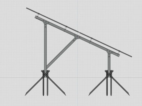 Lightweight Ground Solar Construction Type-1 3D Model