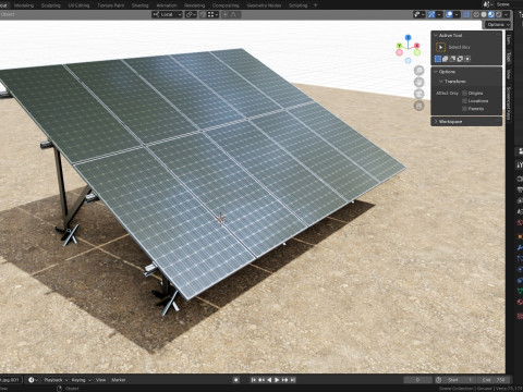 Lightweight Ground Solar Construction Type-1 3D Model