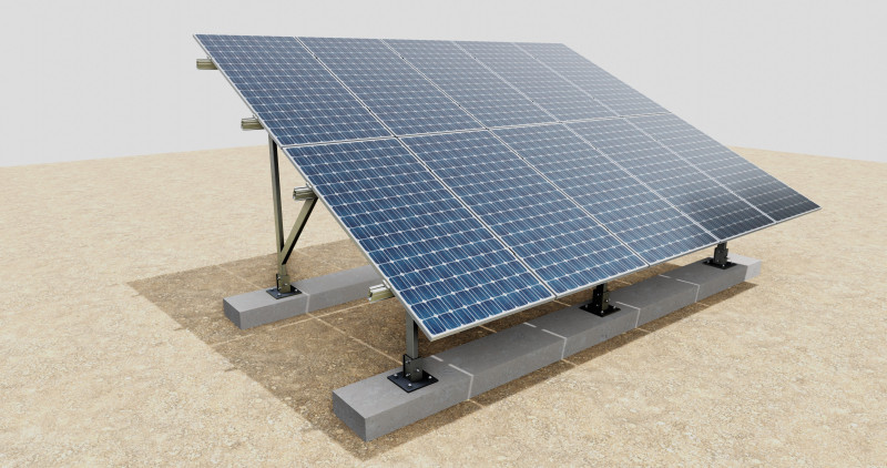 Lightweight Ground Solar Construction Type-2 3Dモデル .c4d .max .obj .3ds .fbx .stl .blend