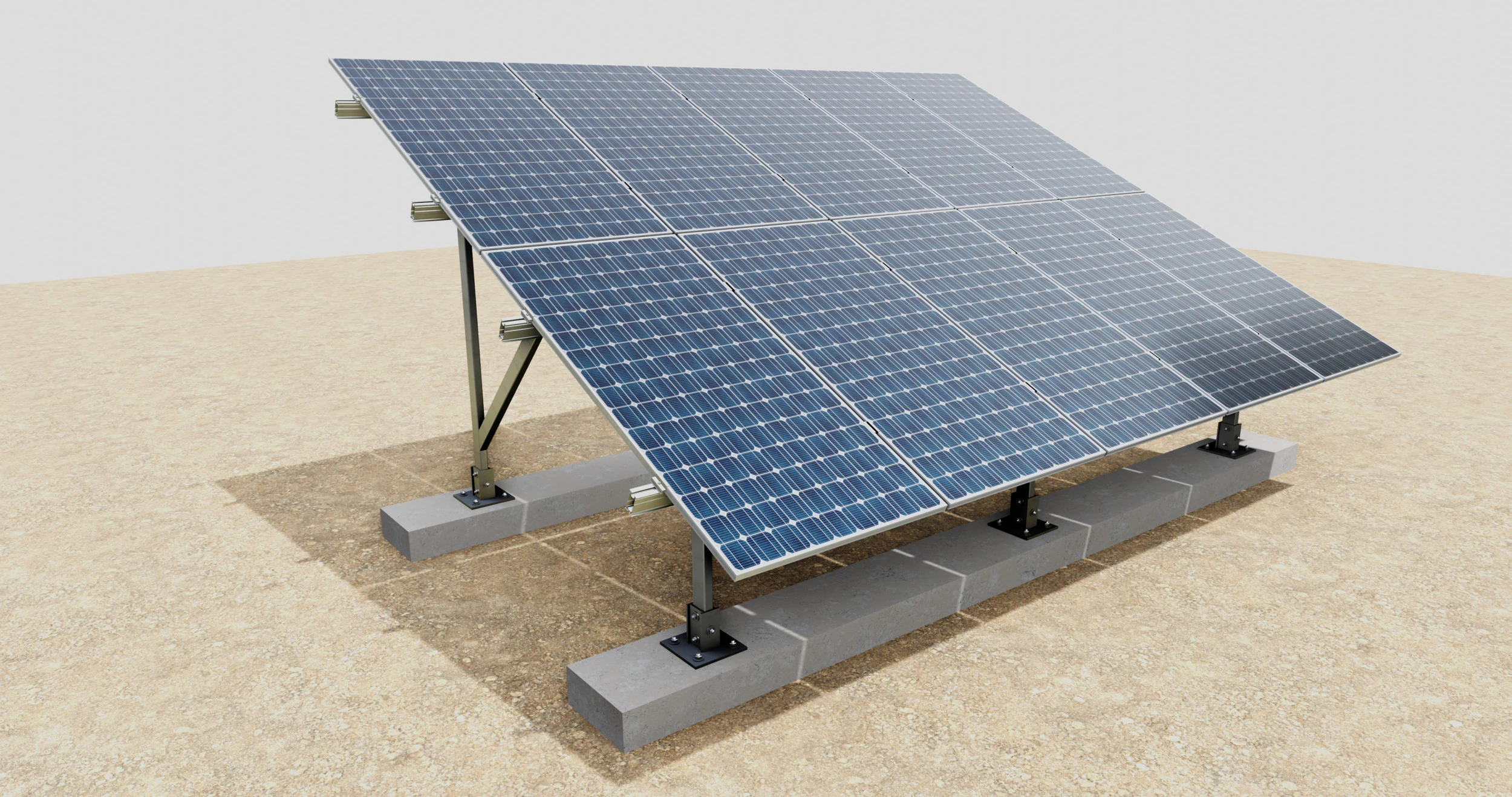 Lightweight Ground Solar Construction Type-2 3D Model .c4d .max .obj .3ds .fbx .stl .blend 