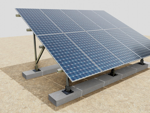 Lightweight Ground Solar Construction Type-2 3D Model