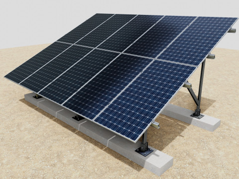 Lightweight Ground Solar Construction Type-2 3Dモデル
