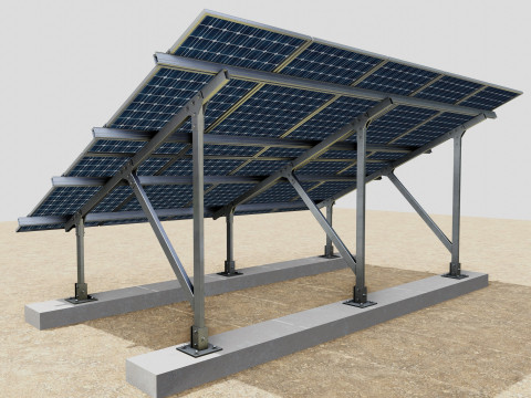 Lightweight Ground Solar Construction Type-2 3Dモデル