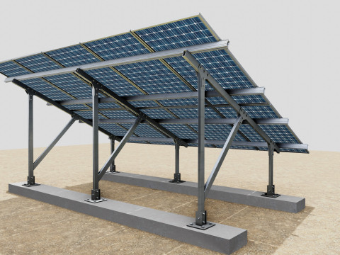 Lightweight Ground Solar Construction Type-2 3Dモデル