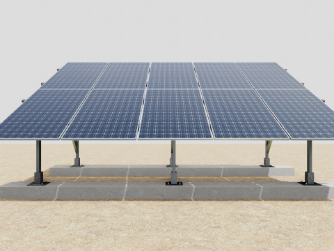 Lightweight Ground Solar Construction Type-2 3Dモデル