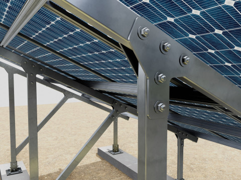 Lightweight Ground Solar Construction Type-2 3Dモデル