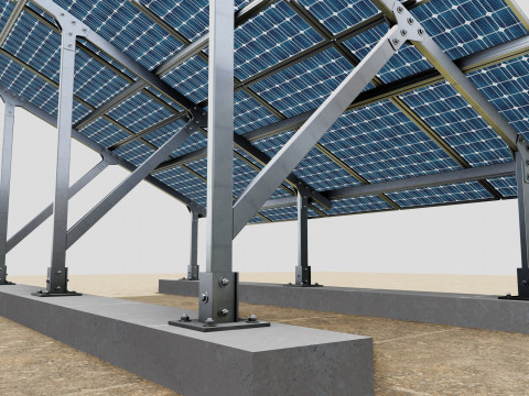 Lightweight Ground Solar Construction Type-2 3Dモデル