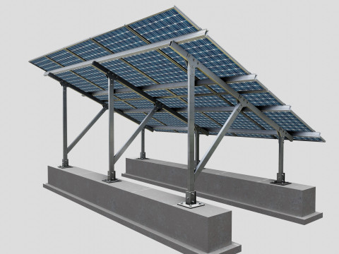Lightweight Ground Solar Construction Type-2 3Dモデル